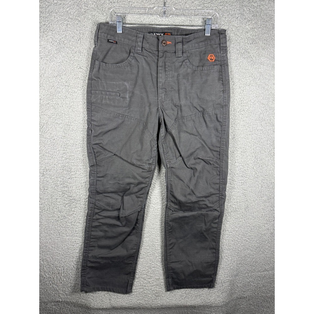 Hawx FR Work Gear Men 32x30 Gray Flame Resistant Reinforced Knee Work Pants